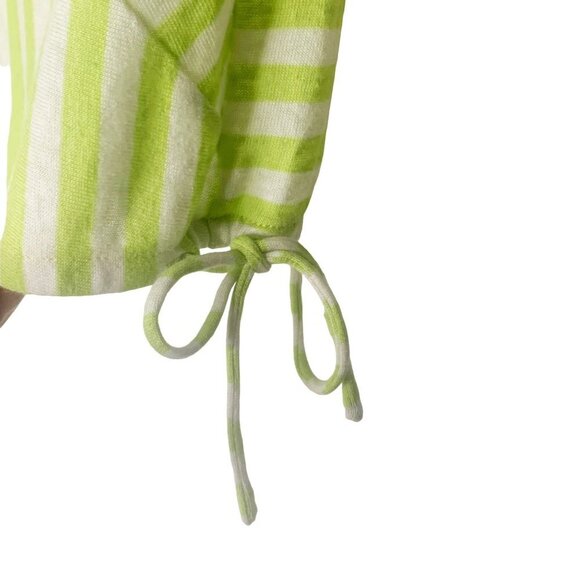 Chico's Linen Blend Stripe Patchwork Tie Short Sleeve Top Women’s Size Small - Picture 3 of 10